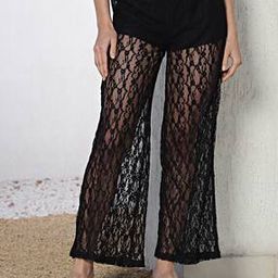 Shein Bold Full Length Lace Sheer Wide Leg Pants-image-42