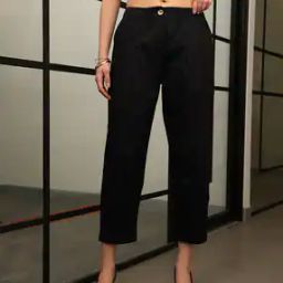 Shein Mid-Calf Length Pleated Tapered Fit Pants With Pockets-image-3