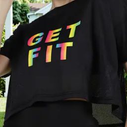 Shein Activewear Drop Shoulder Sleeves Typographic Print Fitted Tshirt-image-15