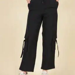 Shein Ankle Length High Rise Loose Fit Cargo Pants-image-93