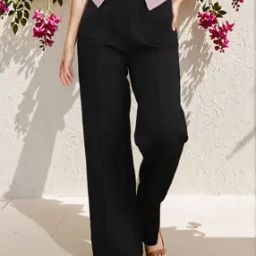 Shein High Rise Full Length Pintuck Pants With Pockets-image-9