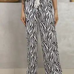 Shein Full Length High Rise Animal Print Palazzo-image-35