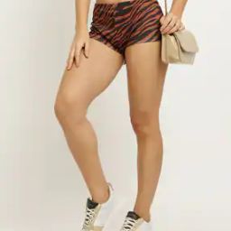 Shein Elasticated Waist Animal Print Mini Hot Pants-image-87