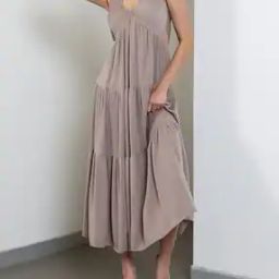 Shein Halter Neck Back Tie-Up Tiered Dress-image-44