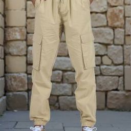 Shein Ankle Length Relaxed Fit Cargo Joggers with Pockets-image-77