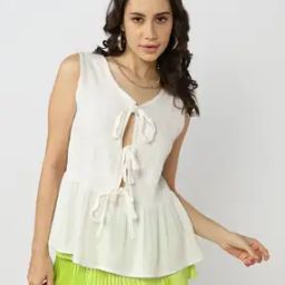 Shein Casual Front-Tie Knot Sleeveless Blouse Top-image-6