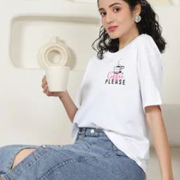 Shein Casual Drop-Shoulder Sleeves Typographic Back Print T-Shirt-image-91