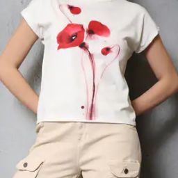 Shein Extended Sleeves Floral Print Loose Fit Tshirt-image-63