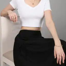 Shein Short Sleeves Ribbed Crop Top-image-25
