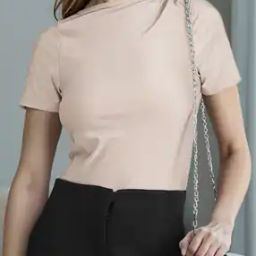 Shein Fitted Boat Neck Ruched Shoulder Short Sleeve Leotard Top-picture-12