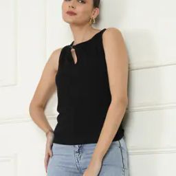 Shein Party Keyhole Feminine Sleeveless Regular Top-image-31