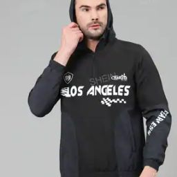 Shein Street Medium Length Full Sleeve Typographic Hooded Jacket-picture-7