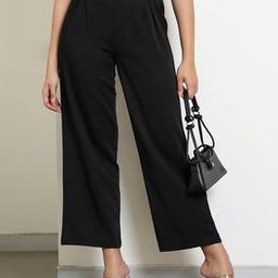 Shein Ankle Length High Rise Pleated Straight Fit Pants-image-96