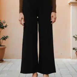 Shein Full Length High Rise Textured Wide Leg Palazzo-image-46
