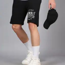 Shein Knee Length Typographic Placement Print Track Shorts-image-45