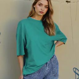 Shein Medium Length Drop-Shoulder Oversized Fit Tshirt-image-15