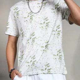 Shein Short Sleeves Leaf Print Tshirt-image-17