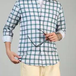 Shein Spread Collar Checked Shirt with Chest Pocket-image-6