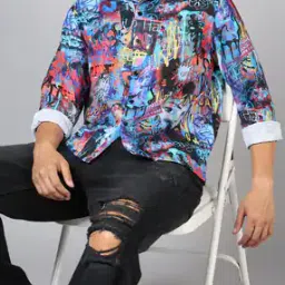Shein Cuban Collar Full Sleeve Graphic Print Shirt-image-46