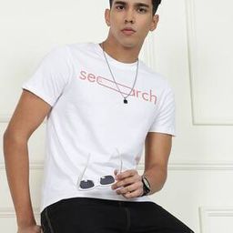 Shein Short Sleeve Typographic Chest Print Crew Neck T-shirt-picture-48