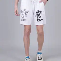 Shein Above The Knee Typographic Print Track Shorts-image-58
