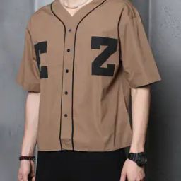 Shein Street Baseball Collar Typographic Print Relaxed Fit Shirt-image-85
