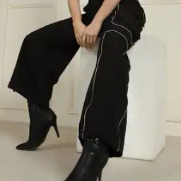 Shein Casual Contrast Piping Parachute Style Mid-Rise Cargo Pants-image-41