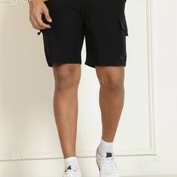 Shein Casual Elasticated Drawstring Flap Pocket City Shorts-image-89