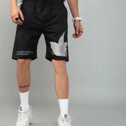 Shein Casual Front Typographic Print Track Shorts With Double Back Pockets-picture-2