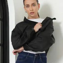 Shein Casual Drop Shoulder Hooded Track Jacket with Flap Pockets-40