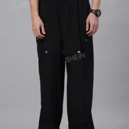 Shein Activewear Elasticated Drawstring Waist Cargo Track Pant with Pockets-picture-29