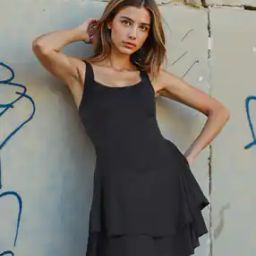 Shein Party Sleeveless Layered Mini Skater Dress-image-43