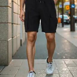 Shein Street Elasticated Drawstring Waist Mini Loose Fit Cargo Shorts-image-9