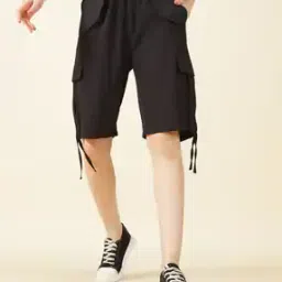 Shein Knee Length High Rise Cargo Shorts With Pockets-image-44