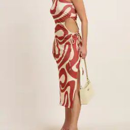 Shein One Shoulder Cut-Out Abstract Print Split Thigh Dress-image-40
