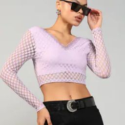 Shein Casual Back Hook Full Sleeves Crop Top-picture-49