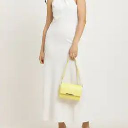 Shein Elegant Pleated Halter Neck Lace Detail A-Line Dress-image-59