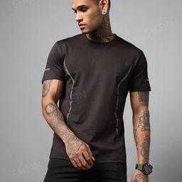 Shein Activewear Short Sleeve Crew Neck T-Shirt-image-67