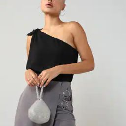 Shein Bold Tie-up Neck Sleeveless Straight Hem Classic Top-picture-15