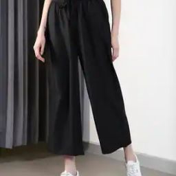 Shein Ankle Length Elasticated Drawstring Waist Straight Fit Trouser-image-22