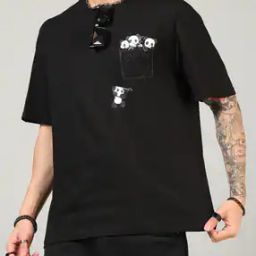 Shein Drop Shoulder Graphic Placement Print Crew Tshirt-image-93