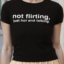 Shein Short Sleeves Typographic Chest Print Fitted Crew Tshirt-image-7
