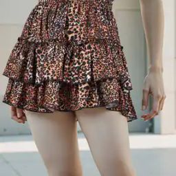 Shein High Waist Animal Print Mini Layered Skirt-image-32