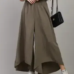Shein Ankle Length Elasticated Waist Flared Fit Palazzo-image-66