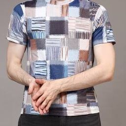 Shein Short Sleeve Abstract Print Tshirt-image-78