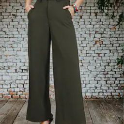 Shein Full Length High Rise Wide Leg Pants With Pockets-picture-34