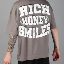 Shein Drop Shoulder Typographic Front & Back Print Crew Tshirt-image-104