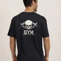 Shein Drop Shoulder Graphic Back Print Crew Tshirt-image-122