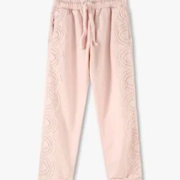 Girls Schiffli Side Lace Mid-Rise Tapered Fit Pants-image-28