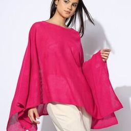 Women Pointelle-Knit Relaxed Fit Poncho-image-27